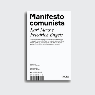 Manifesto comunista (Karl Marx; Friedrich Engels; Marcus Mazzari. Editora Hedra) [POL023000]