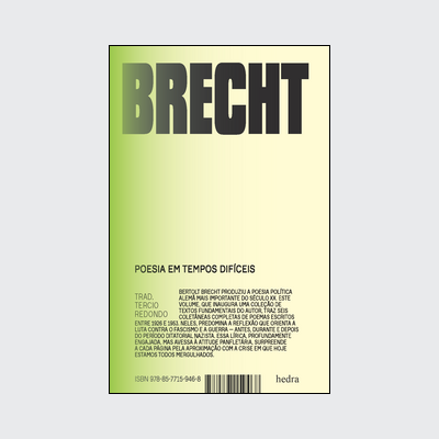 [9788577159468] Poesia em tempos difíceis (Bertolt Brecht; Tercio Redondo; Tercio Redondo. Editora Hedra) [POE018000]